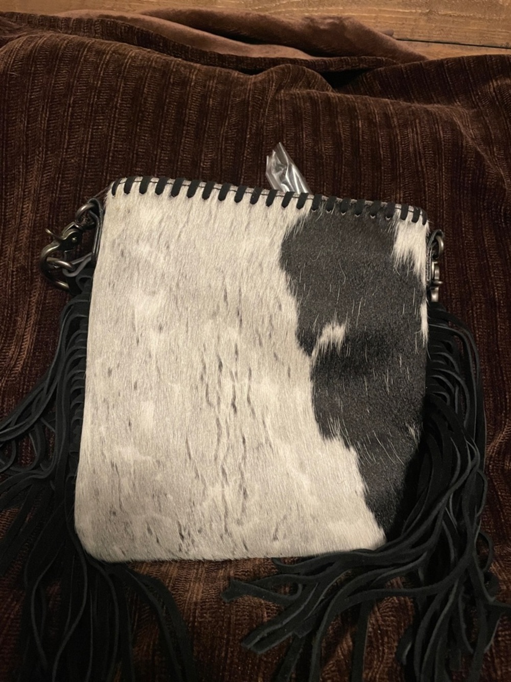 Trinity Ranch Genuine cowhide fringe purse